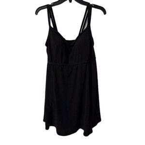 Sonnet Shore Black Tummy Panel Swimdress Size 16W